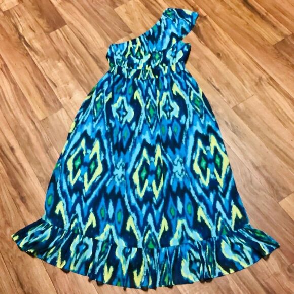 Lane Bryant One Shoulder Ruffled Hem Maxi Dress‎ S16 - Picture 5 of 10